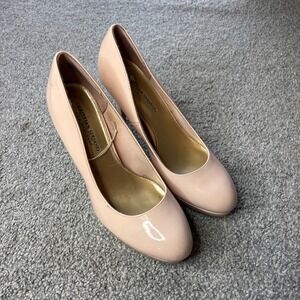 Christian Siriano Platform Pumps Womens 9 Nude‎ Patent Round Toe Heel coquette